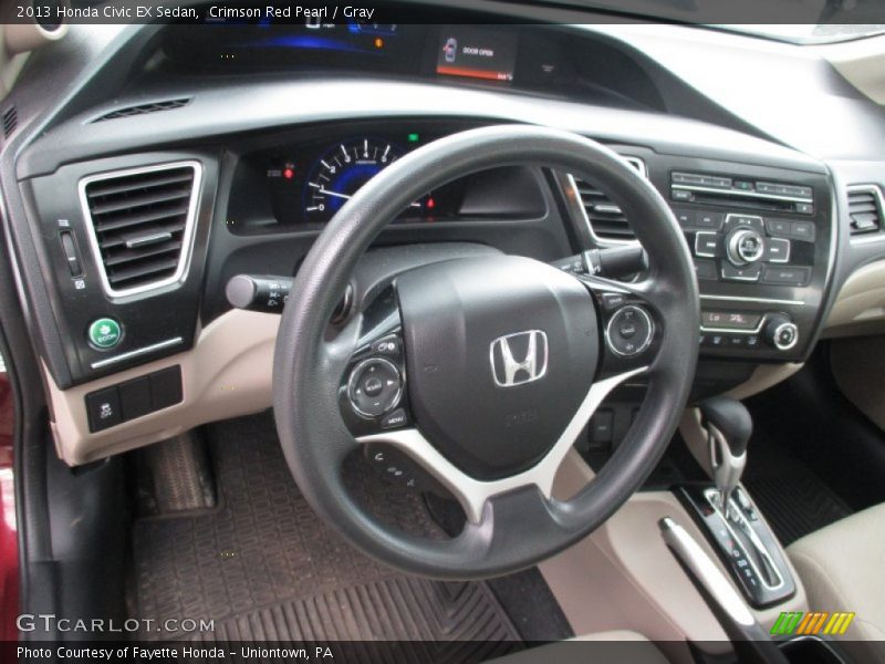 Crimson Red Pearl / Gray 2013 Honda Civic EX Sedan