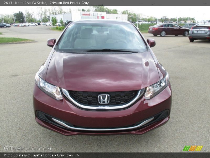 Crimson Red Pearl / Gray 2013 Honda Civic EX Sedan
