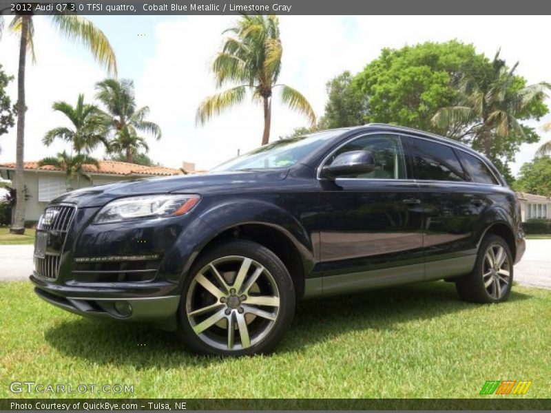 Cobalt Blue Metallic / Limestone Gray 2012 Audi Q7 3.0 TFSI quattro