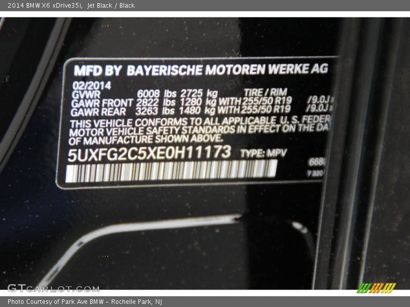 Jet Black / Black 2014 BMW X6 xDrive35i