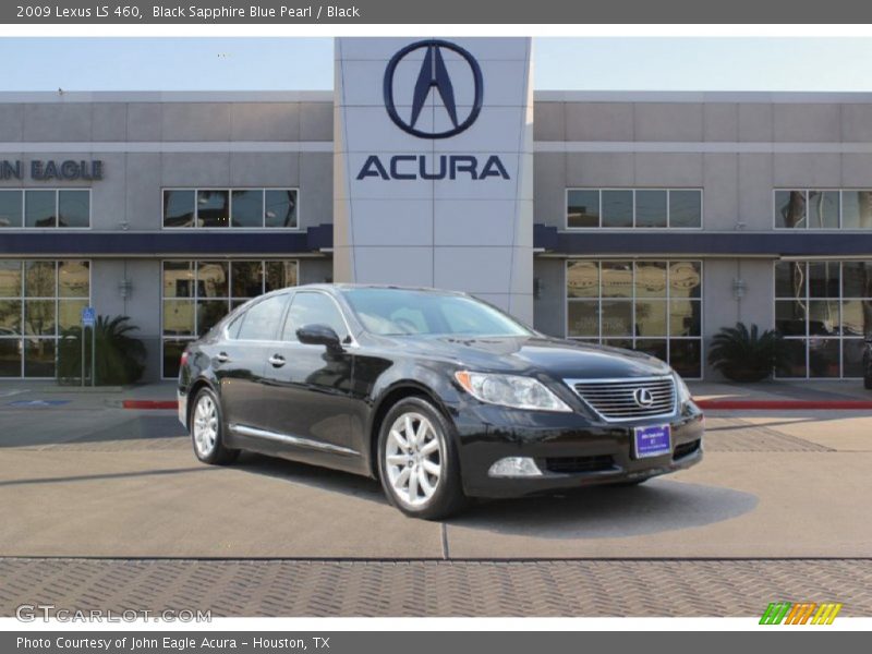 Black Sapphire Blue Pearl / Black 2009 Lexus LS 460
