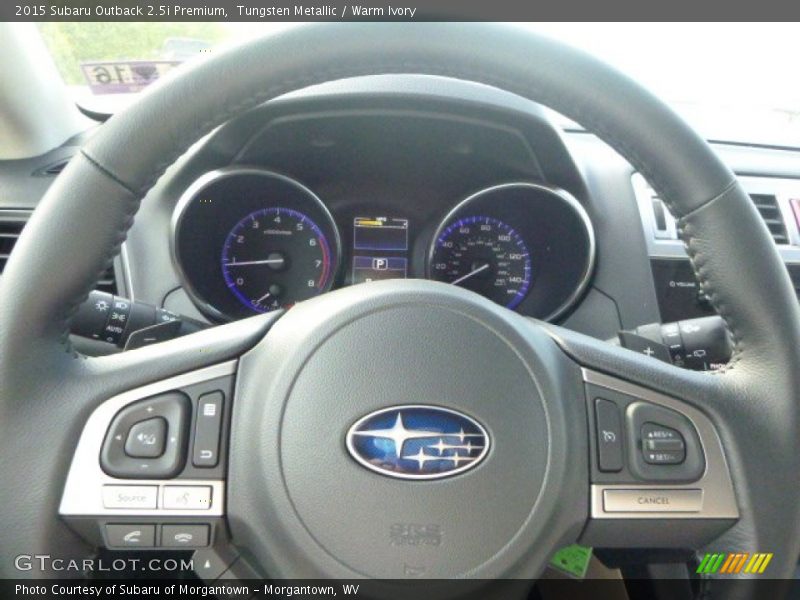 Tungsten Metallic / Warm Ivory 2015 Subaru Outback 2.5i Premium