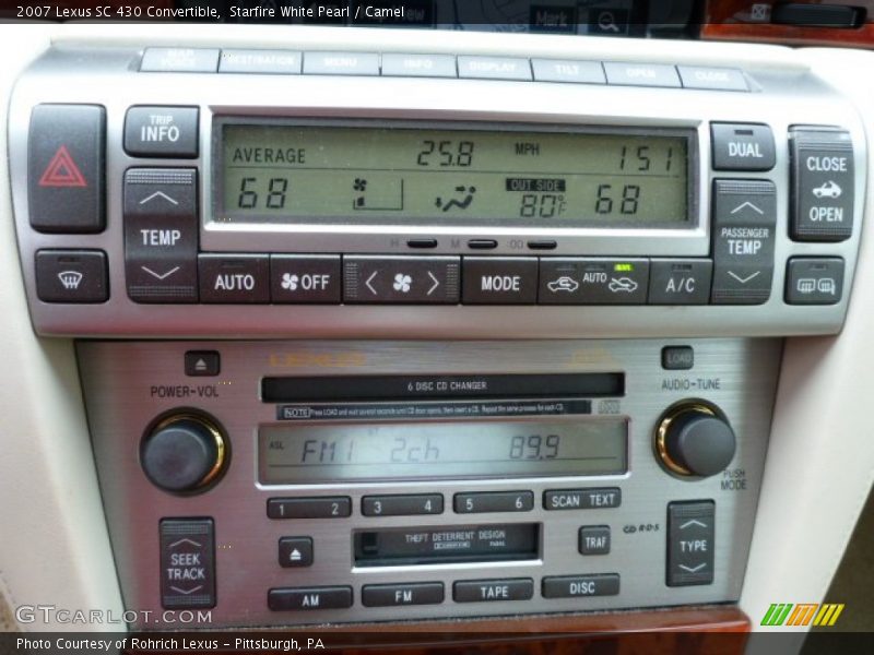 Starfire White Pearl / Camel 2007 Lexus SC 430 Convertible