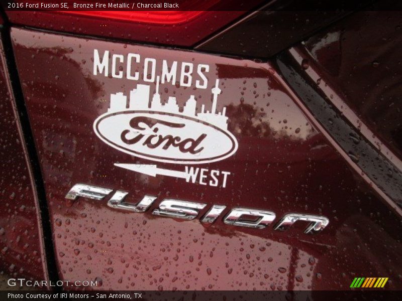 Bronze Fire Metallic / Charcoal Black 2016 Ford Fusion SE