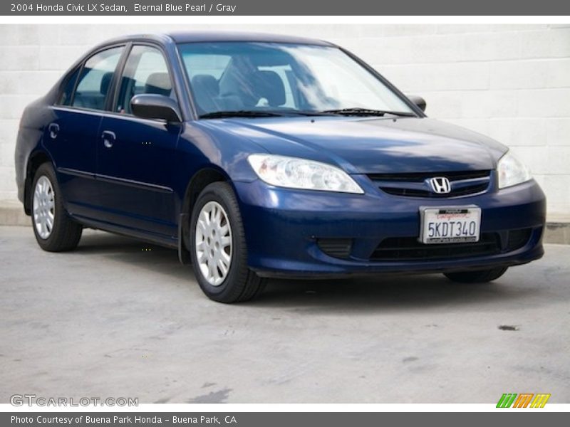 Eternal Blue Pearl / Gray 2004 Honda Civic LX Sedan