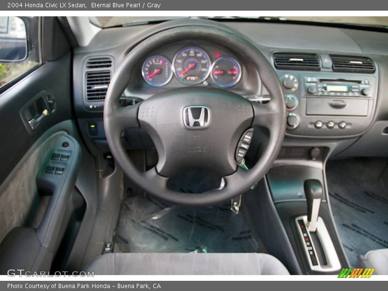 Eternal Blue Pearl / Gray 2004 Honda Civic LX Sedan