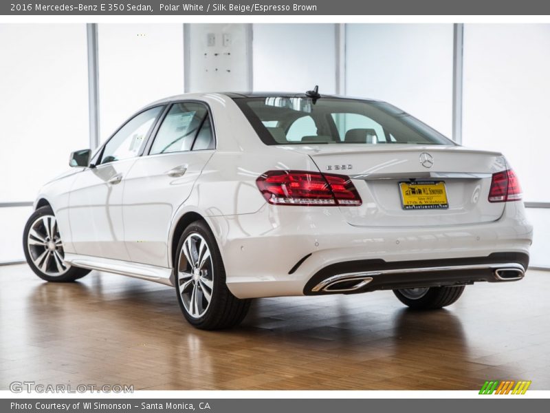 Polar White / Silk Beige/Espresso Brown 2016 Mercedes-Benz E 350 Sedan