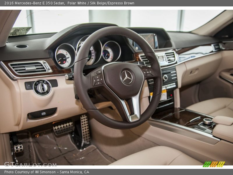 Polar White / Silk Beige/Espresso Brown 2016 Mercedes-Benz E 350 Sedan