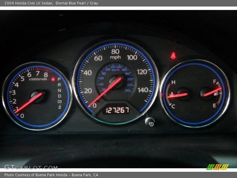Eternal Blue Pearl / Gray 2004 Honda Civic LX Sedan