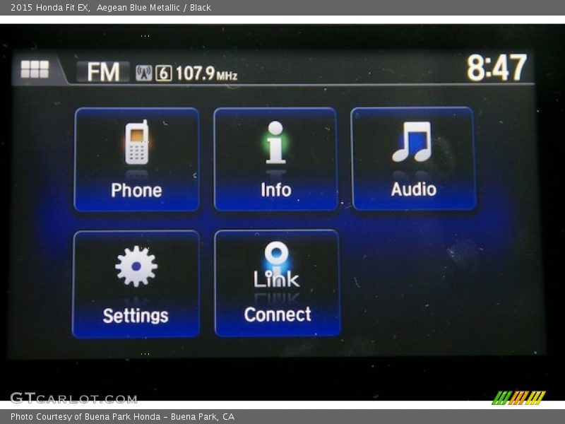Aegean Blue Metallic / Black 2015 Honda Fit EX