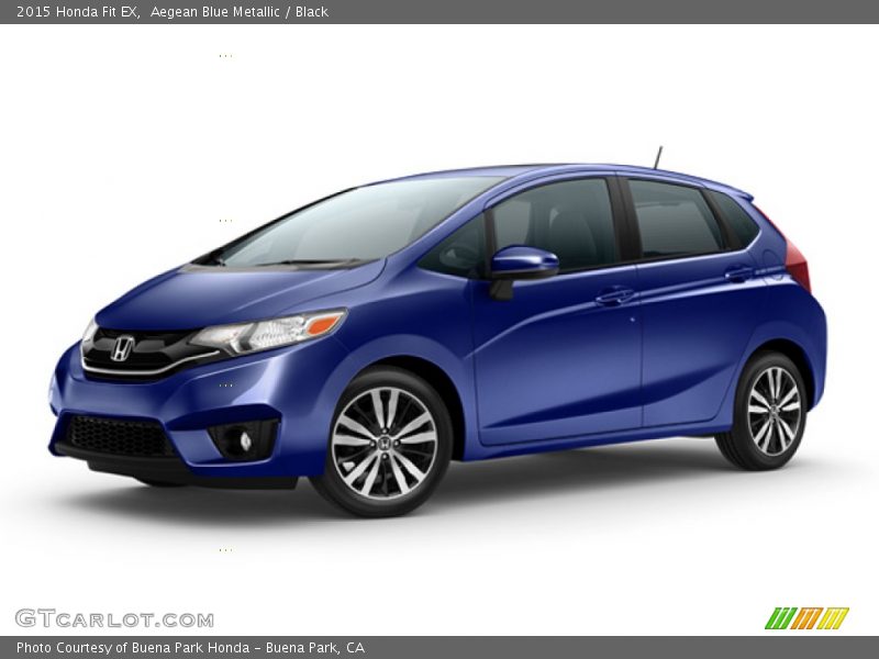 Aegean Blue Metallic / Black 2015 Honda Fit EX