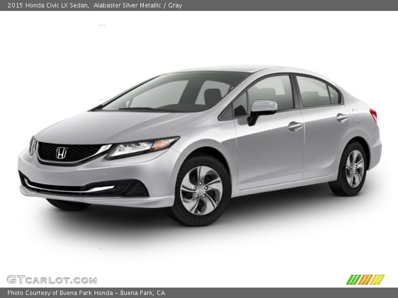 Alabaster Silver Metallic / Gray 2015 Honda Civic LX Sedan