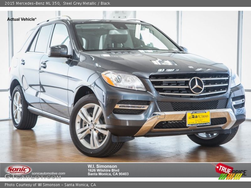 Steel Grey Metallic / Black 2015 Mercedes-Benz ML 350