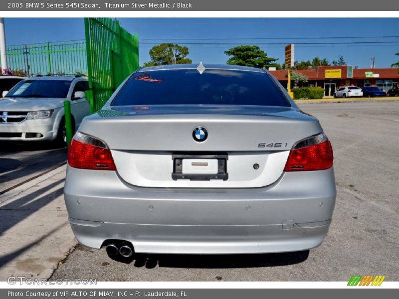 Titanium Silver Metallic / Black 2005 BMW 5 Series 545i Sedan