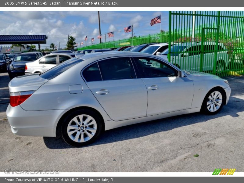 Titanium Silver Metallic / Black 2005 BMW 5 Series 545i Sedan