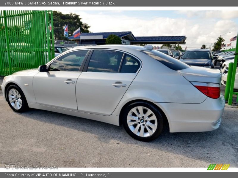 Titanium Silver Metallic / Black 2005 BMW 5 Series 545i Sedan