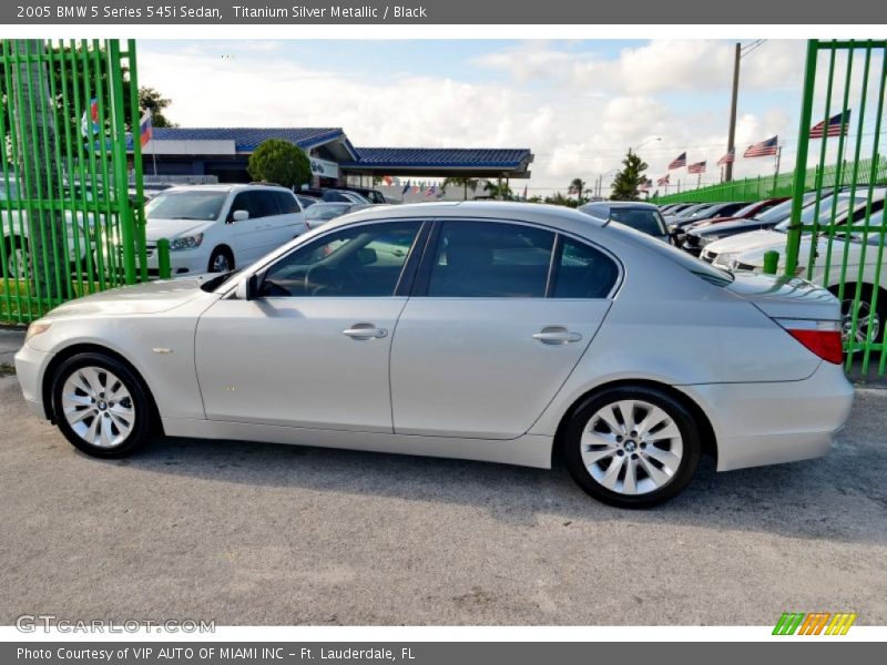 Titanium Silver Metallic / Black 2005 BMW 5 Series 545i Sedan