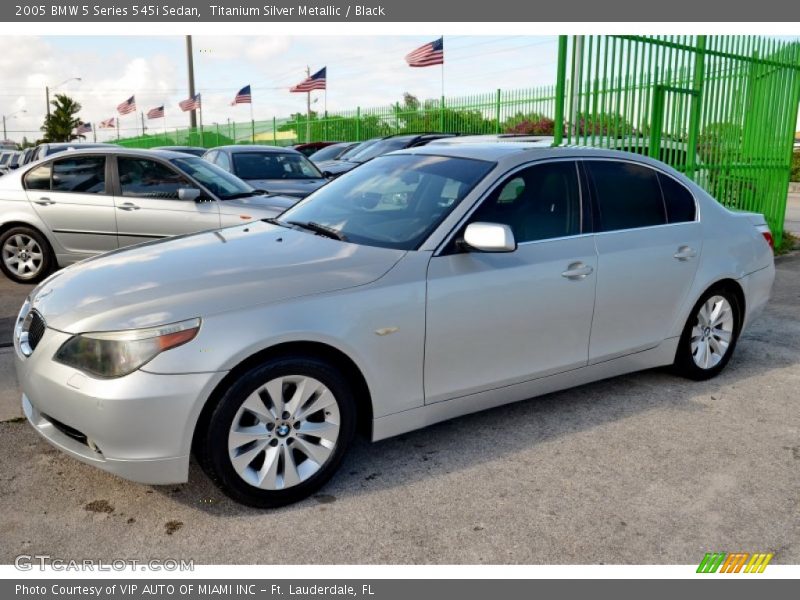 Titanium Silver Metallic / Black 2005 BMW 5 Series 545i Sedan