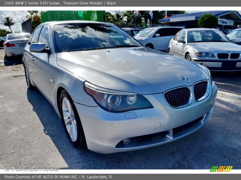 Titanium Silver Metallic / Black 2005 BMW 5 Series 545i Sedan