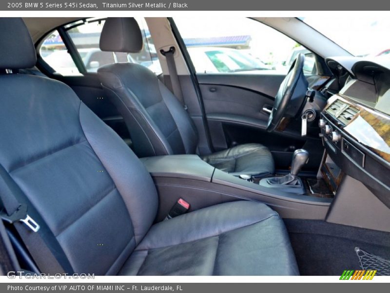 Titanium Silver Metallic / Black 2005 BMW 5 Series 545i Sedan