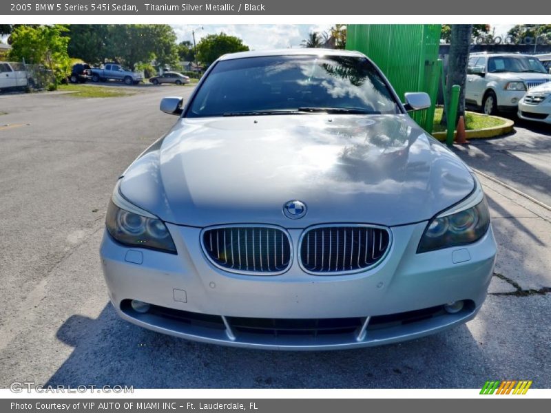 Titanium Silver Metallic / Black 2005 BMW 5 Series 545i Sedan