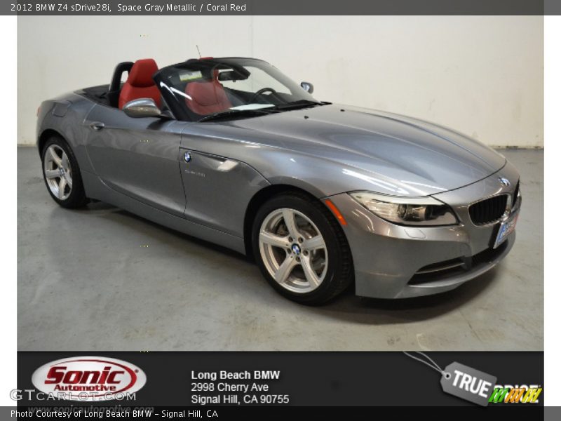Space Gray Metallic / Coral Red 2012 BMW Z4 sDrive28i