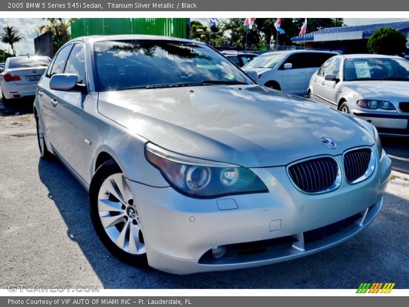 Titanium Silver Metallic / Black 2005 BMW 5 Series 545i Sedan