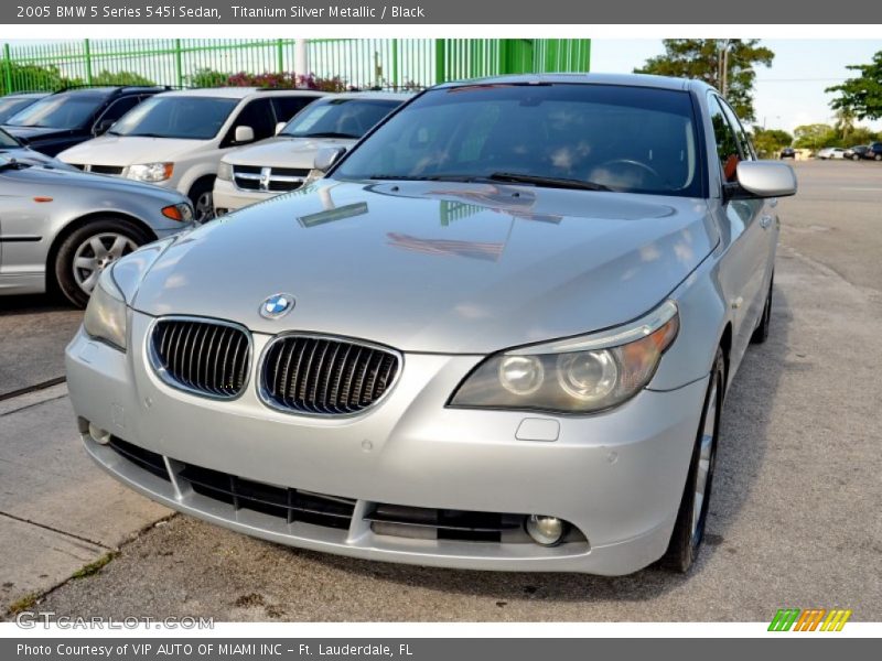Titanium Silver Metallic / Black 2005 BMW 5 Series 545i Sedan