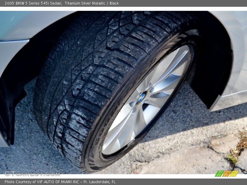 Titanium Silver Metallic / Black 2005 BMW 5 Series 545i Sedan