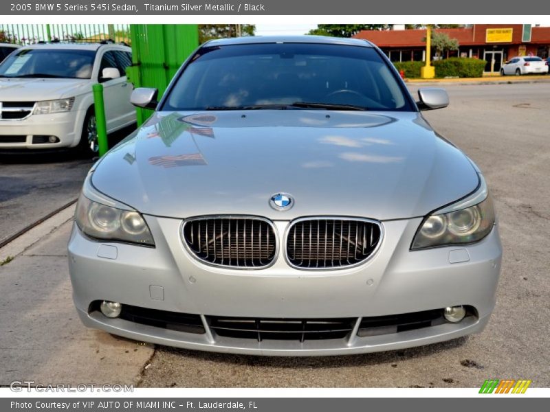 Titanium Silver Metallic / Black 2005 BMW 5 Series 545i Sedan
