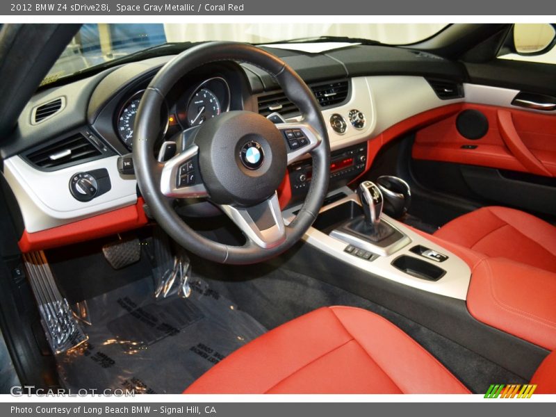 Space Gray Metallic / Coral Red 2012 BMW Z4 sDrive28i