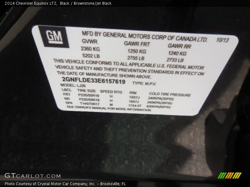 Black / Brownstone/Jet Black 2014 Chevrolet Equinox LTZ