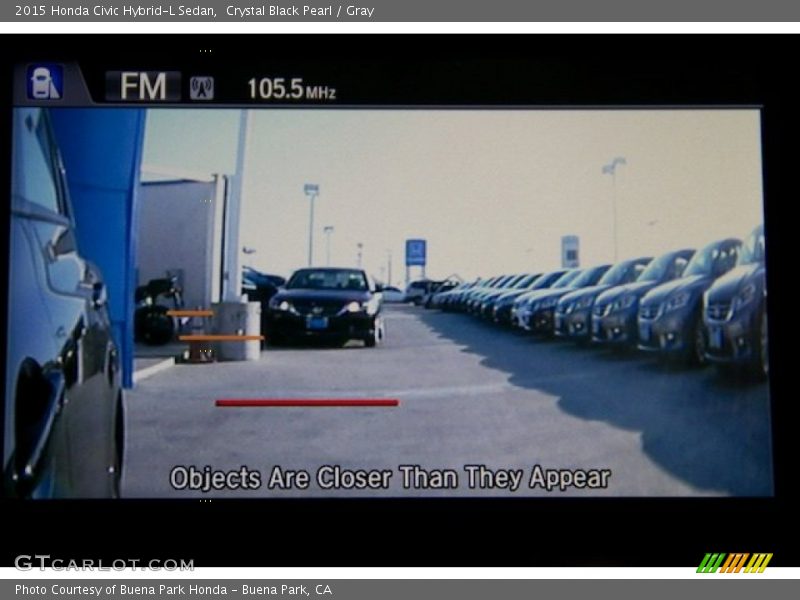 Crystal Black Pearl / Gray 2015 Honda Civic Hybrid-L Sedan