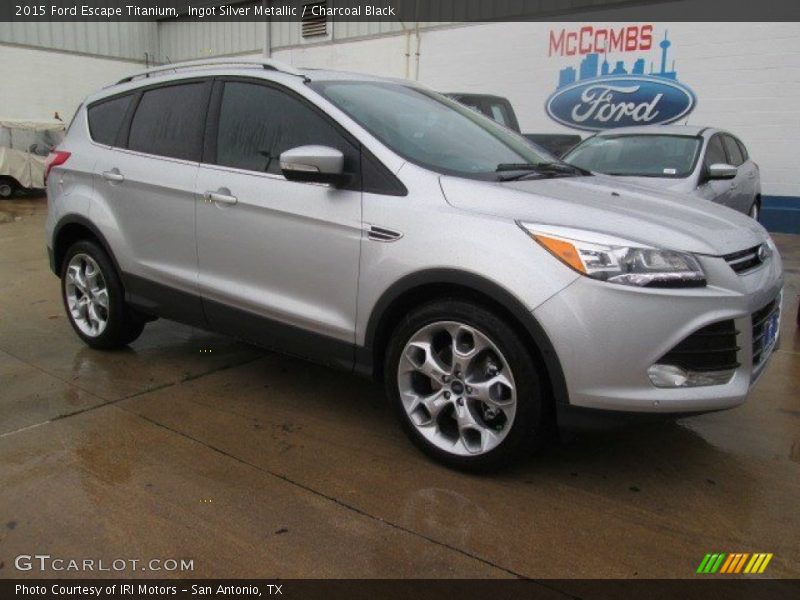 Ingot Silver Metallic / Charcoal Black 2015 Ford Escape Titanium