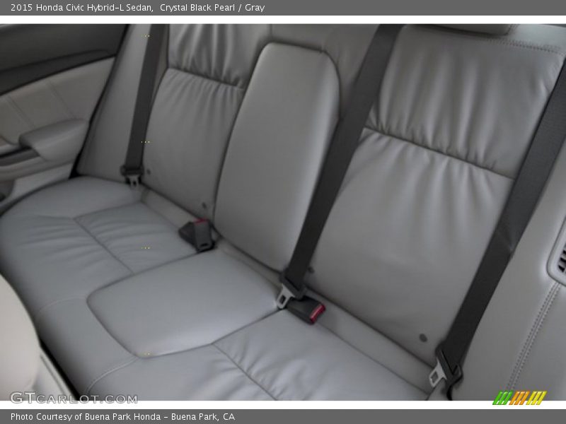 Crystal Black Pearl / Gray 2015 Honda Civic Hybrid-L Sedan