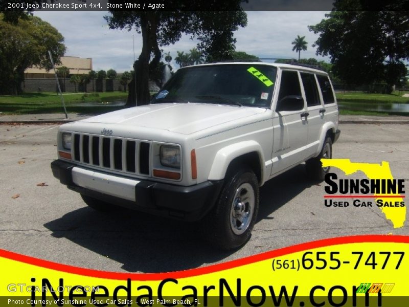 Stone White / Agate 2001 Jeep Cherokee Sport 4x4