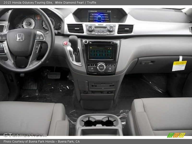 White Diamond Pearl / Truffle 2015 Honda Odyssey Touring Elite