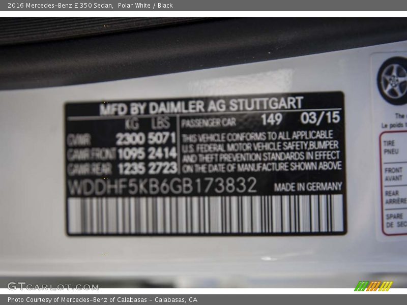 Polar White / Black 2016 Mercedes-Benz E 350 Sedan