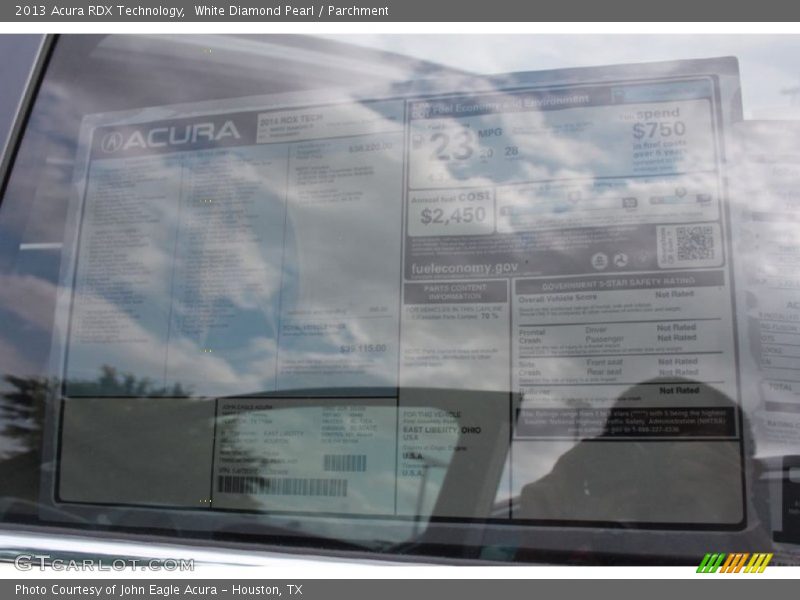 White Diamond Pearl / Parchment 2013 Acura RDX Technology