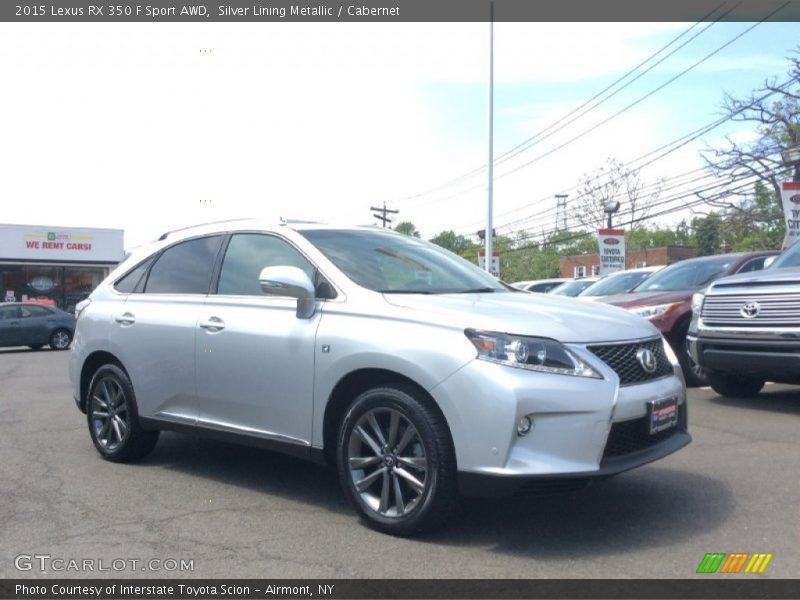 Silver Lining Metallic / Cabernet 2015 Lexus RX 350 F Sport AWD