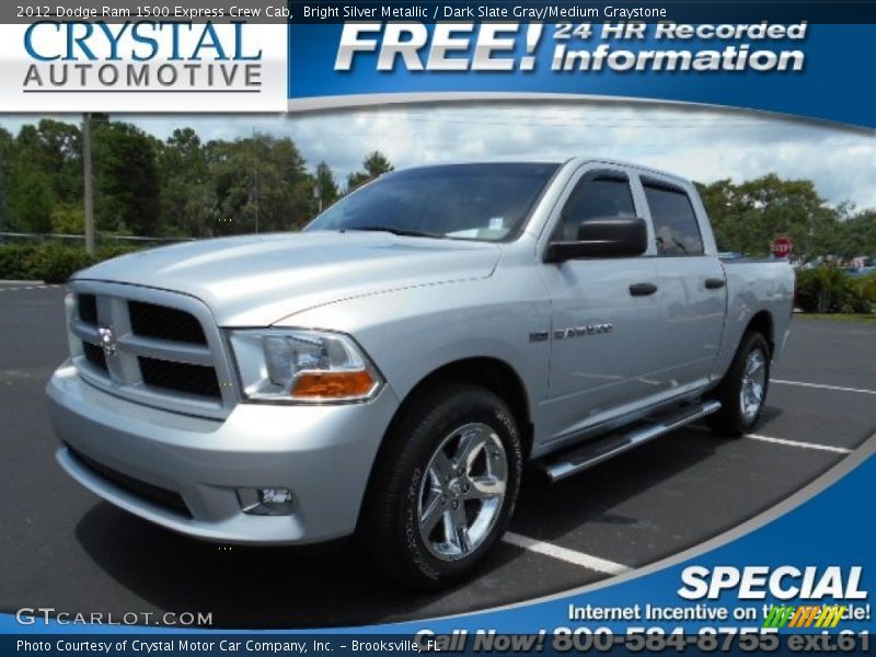 Bright Silver Metallic / Dark Slate Gray/Medium Graystone 2012 Dodge Ram 1500 Express Crew Cab