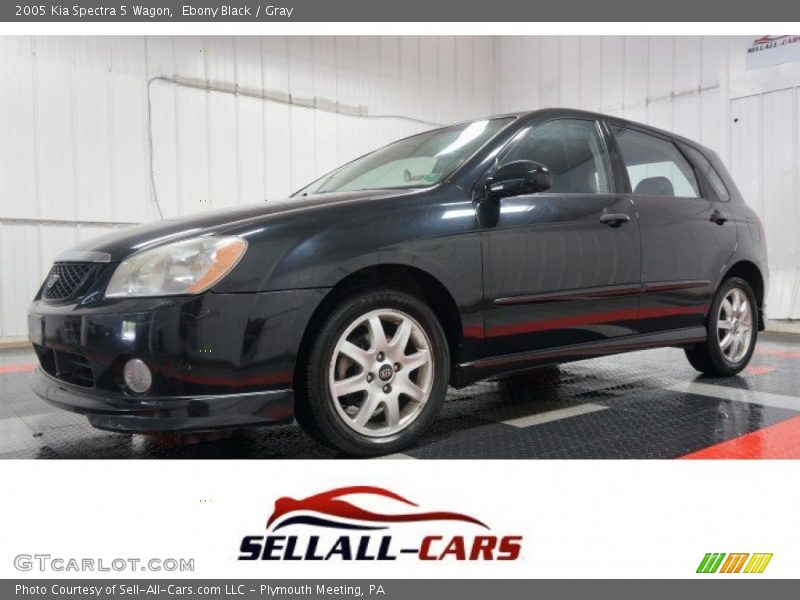 Ebony Black / Gray 2005 Kia Spectra 5 Wagon
