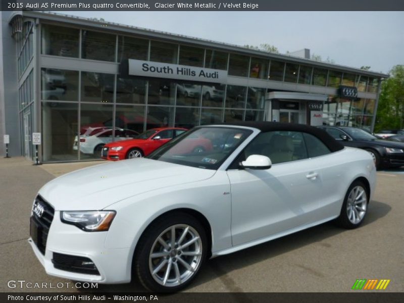 Glacier White Metallic / Velvet Beige 2015 Audi A5 Premium Plus quattro Convertible