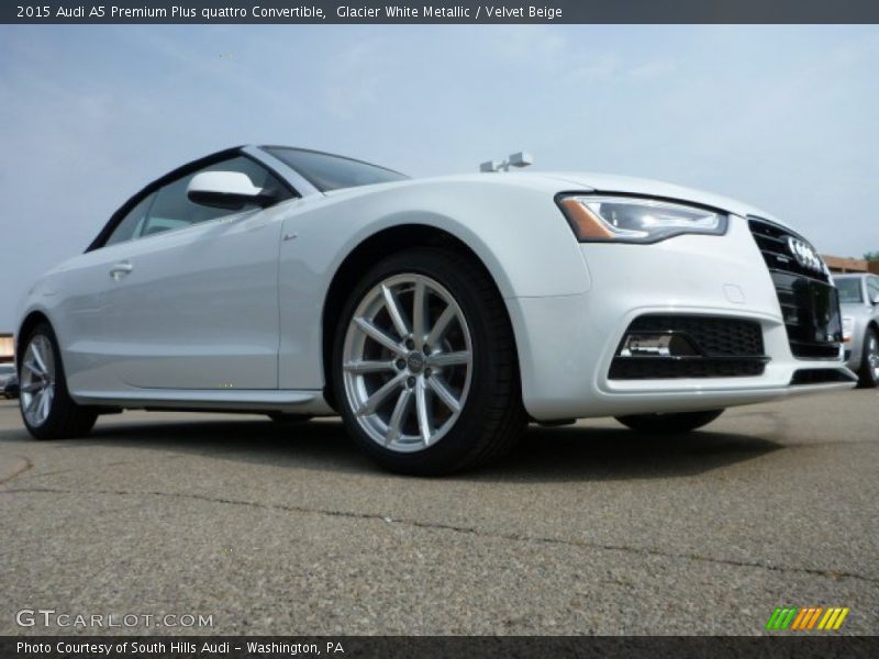 Glacier White Metallic / Velvet Beige 2015 Audi A5 Premium Plus quattro Convertible