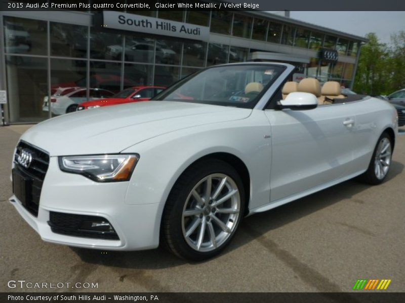 Glacier White Metallic / Velvet Beige 2015 Audi A5 Premium Plus quattro Convertible