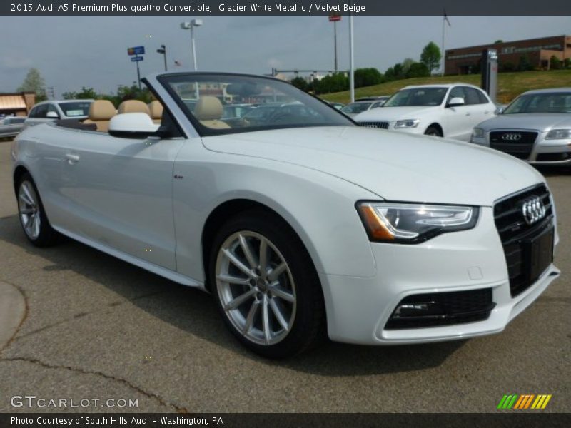 Glacier White Metallic / Velvet Beige 2015 Audi A5 Premium Plus quattro Convertible