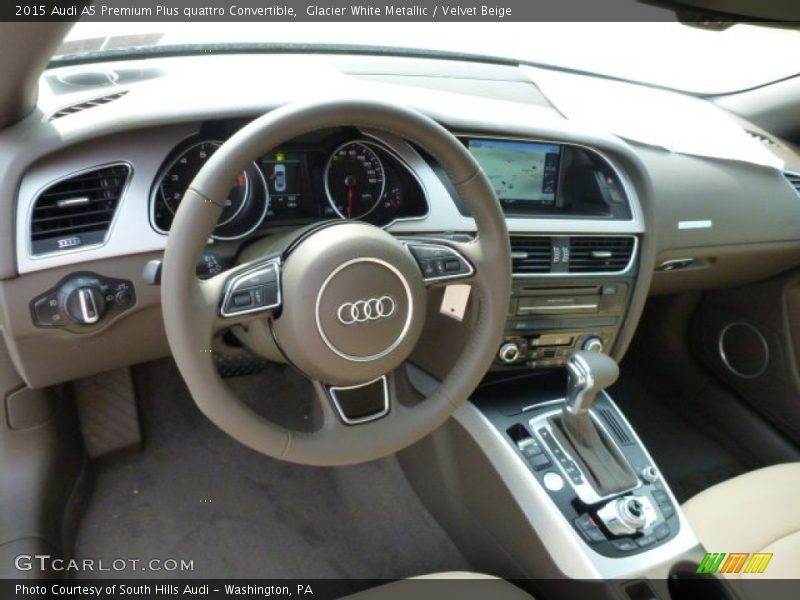 Glacier White Metallic / Velvet Beige 2015 Audi A5 Premium Plus quattro Convertible