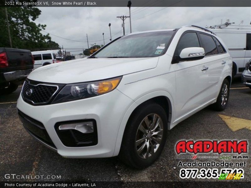 Snow White Pearl / Black 2012 Kia Sorento SX V6