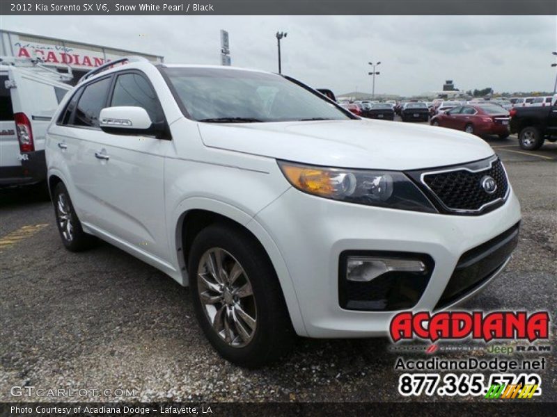 Snow White Pearl / Black 2012 Kia Sorento SX V6