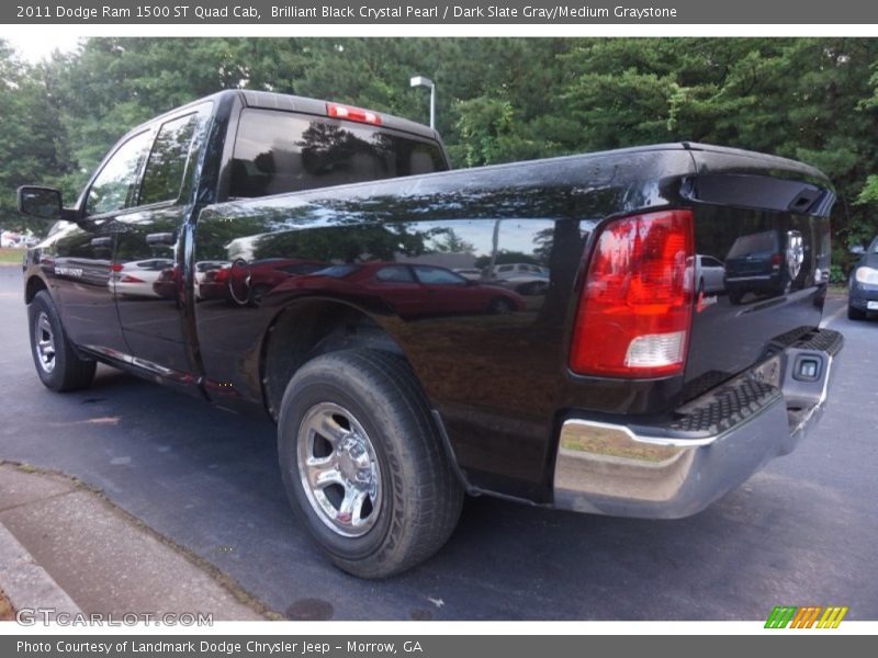 Brilliant Black Crystal Pearl / Dark Slate Gray/Medium Graystone 2011 Dodge Ram 1500 ST Quad Cab